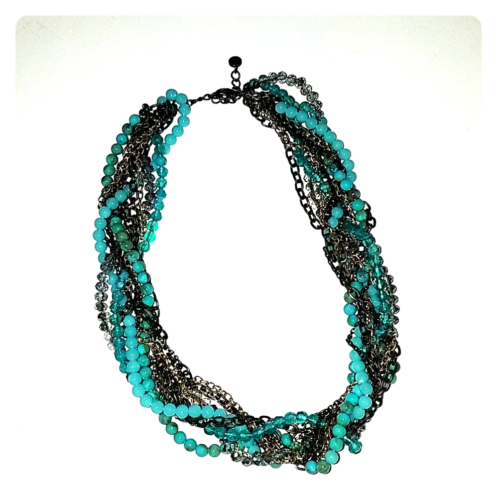Multi strand beaded necklace